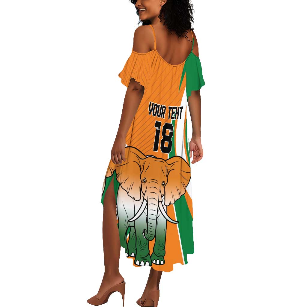 Custom Ivory Coast Football Summer Maxi Dress Les Elephants Spirit LT18