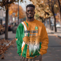 Custom Ivory Coast Football Sweatshirt Les Elephants Spirit - Wonder Print Shop