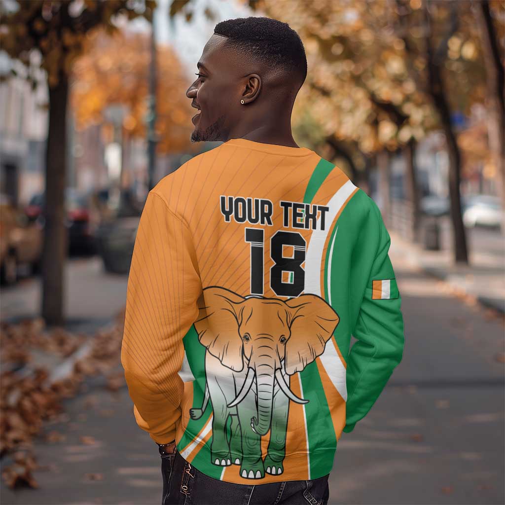 Custom Ivory Coast Football Sweatshirt Les Elephants Spirit - Wonder Print Shop