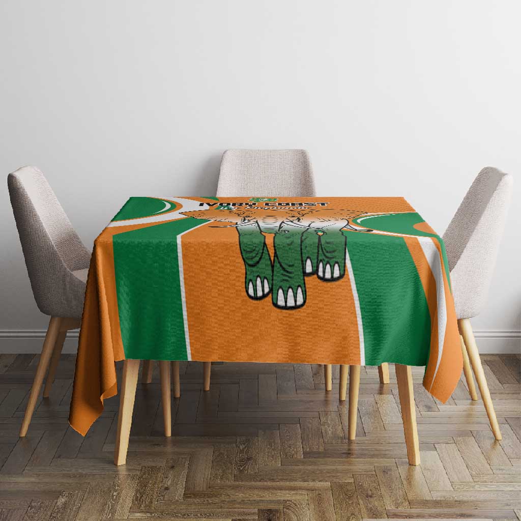 Ivory Coast Football Tablecloth Les Elephants Spirit - Wonder Print Shop