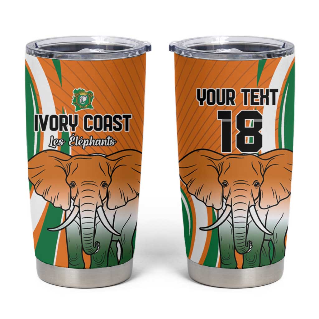 Custom Ivory Coast Football Tumbler Cup Les Elephants Spirit - Wonder Print Shop