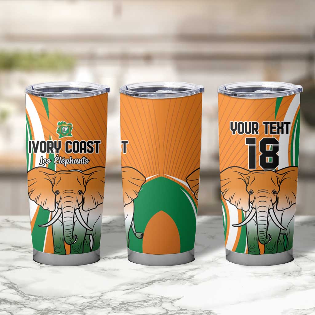 Custom Ivory Coast Football Tumbler Cup Les Elephants Spirit - Wonder Print Shop