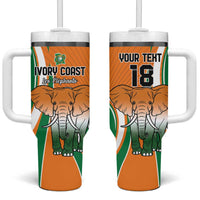 Custom Ivory Coast Football Tumbler With Handle Les Elephants Spirit - Wonder Print Shop