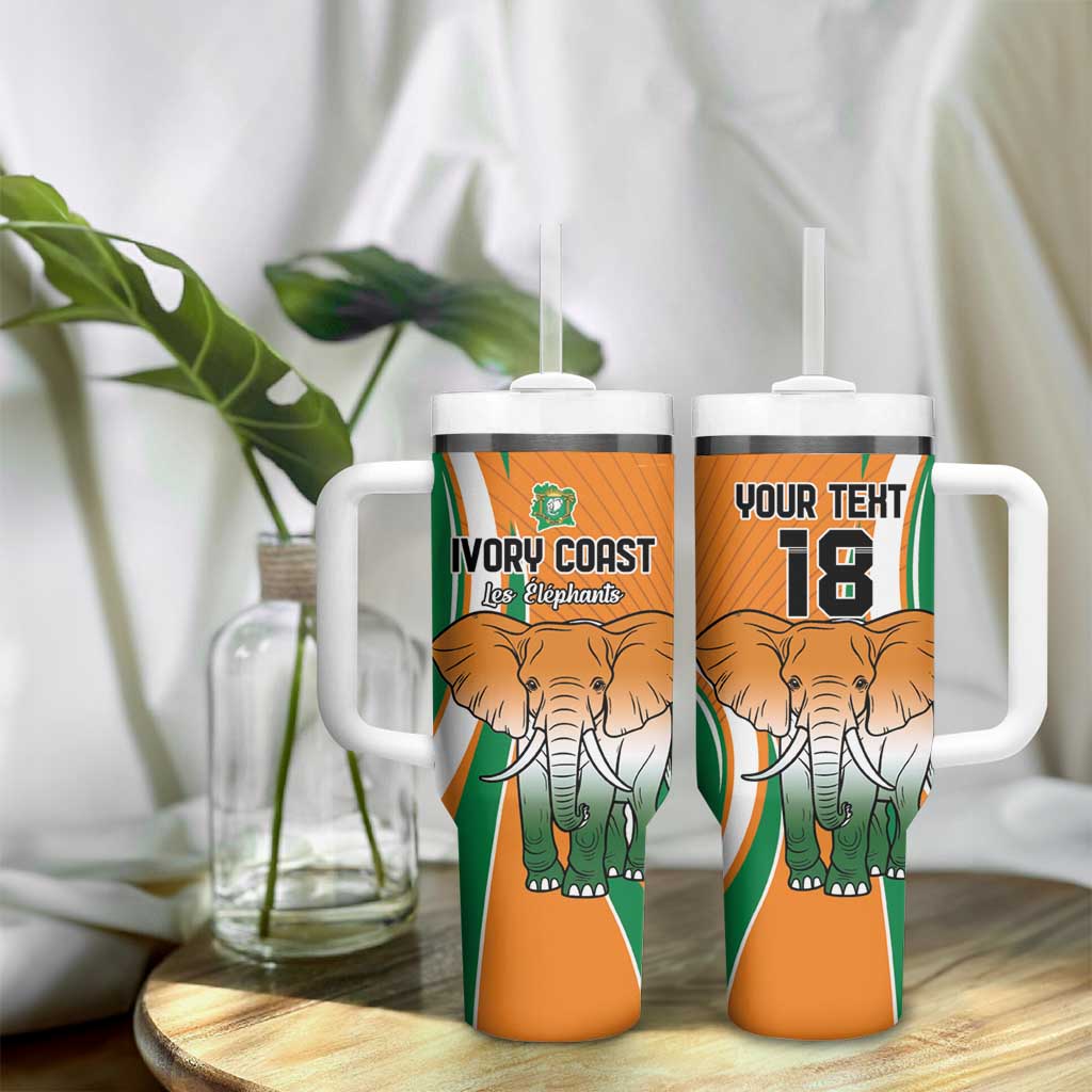 Custom Ivory Coast Football Tumbler With Handle Les Elephants Spirit - Wonder Print Shop