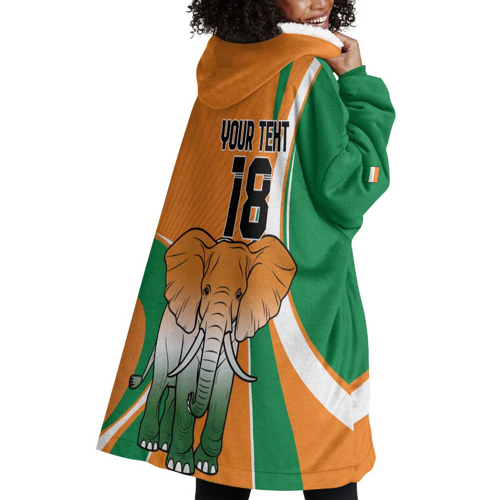 Custom Ivory Coast Football Wearable Blanket Hoodie Les Elephants Spirit - Wonder Print Shop