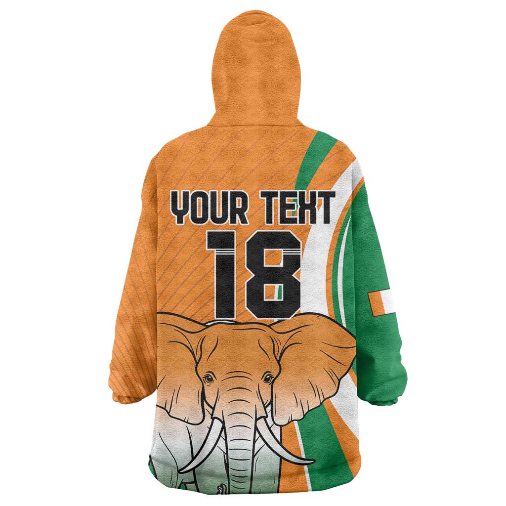 Custom Ivory Coast Football Wearable Blanket Hoodie Les Elephants Spirit - Wonder Print Shop