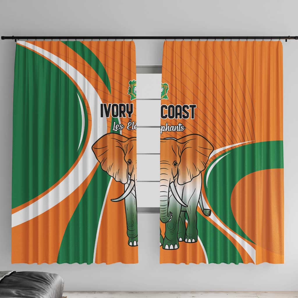 Ivory Coast Football Window Curtain Les Elephants Spirit - Wonder Print Shop