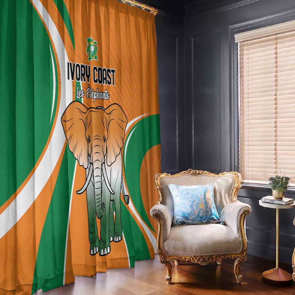 Ivory Coast Football Window Curtain Les Elephants Spirit - Wonder Print Shop