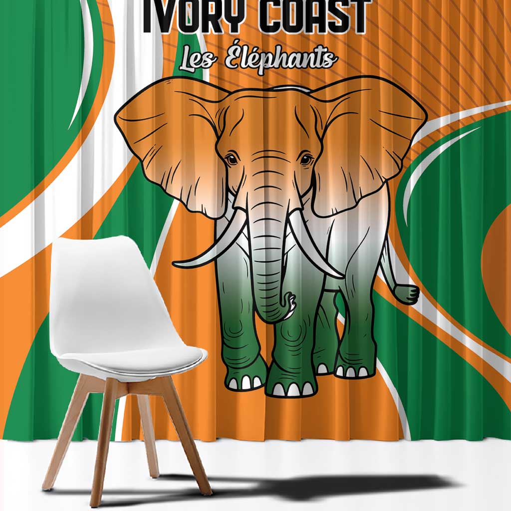 Ivory Coast Football Window Curtain Les Elephants Spirit - Wonder Print Shop