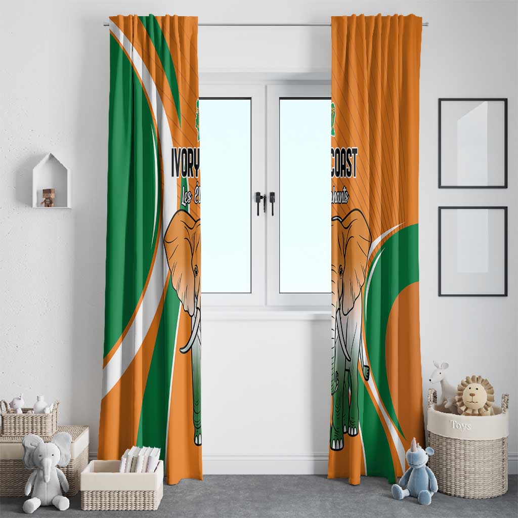 Ivory Coast Football Window Curtain Les Elephants Spirit - Wonder Print Shop
