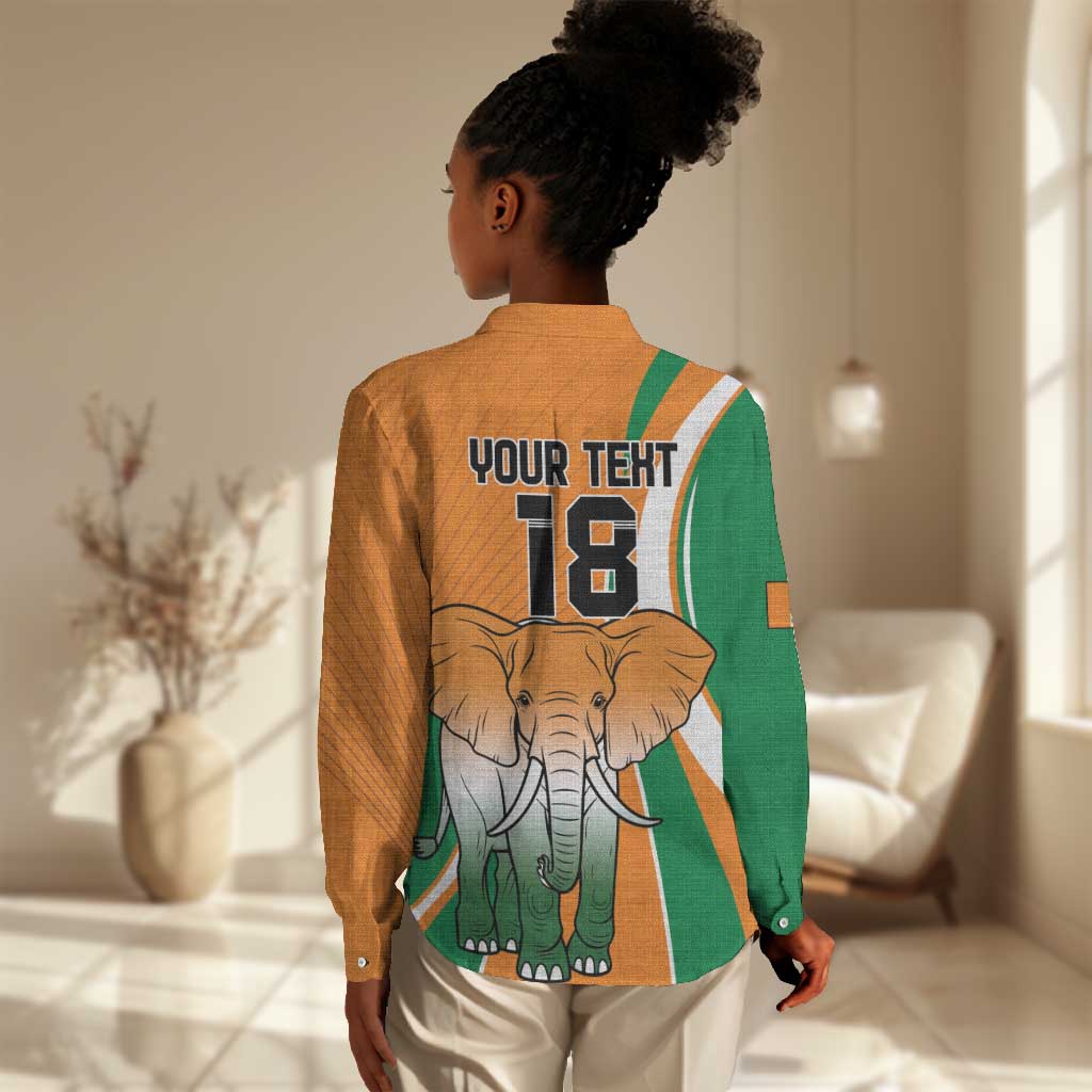 Custom Ivory Coast Football Women Casual Shirt Les Elephants Spirit - Wonder Print Shop