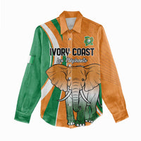 Custom Ivory Coast Football Women Casual Shirt Les Elephants Spirit - Wonder Print Shop