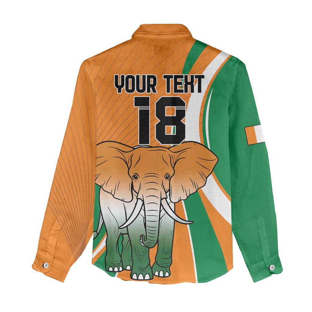 Custom Ivory Coast Football Women Casual Shirt Les Elephants Spirit - Wonder Print Shop