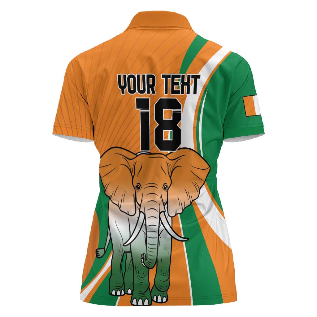Custom Ivory Coast Football Women Polo Shirt Les Elephants Spirit LT18