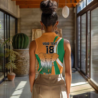 Custom Ivory Coast Football Women Sleeveless Polo Shirt Les Elephants Spirit - Wonder Print Shop