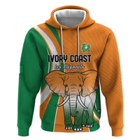 Custom Ivory Coast Football Zip Hoodie Les Elephants Spirit - Wonder Print Shop