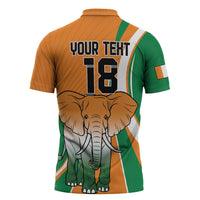 Custom Ivory Coast Football Zipper Polo Shirt Les Elephants Spirit - Wonder Print Shop