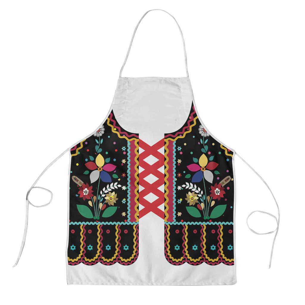 Vintage Polish Gorsecik Apron Slavic Floral Folk Art