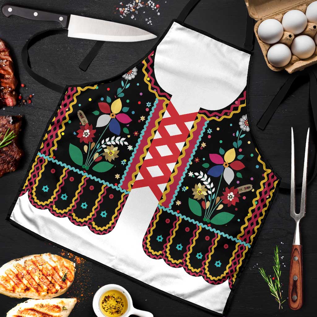 Vintage Polish Gorsecik Apron Slavic Floral Folk Art