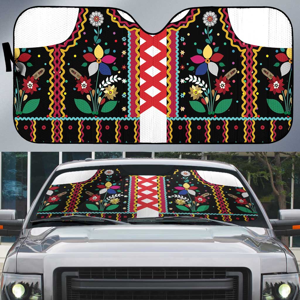 Vintage Polish Gorsecik Auto Sun Shade Slavic Floral Folk Art