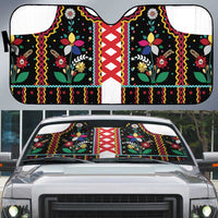 Vintage Polish Gorsecik Auto Sun Shade Slavic Floral Folk Art