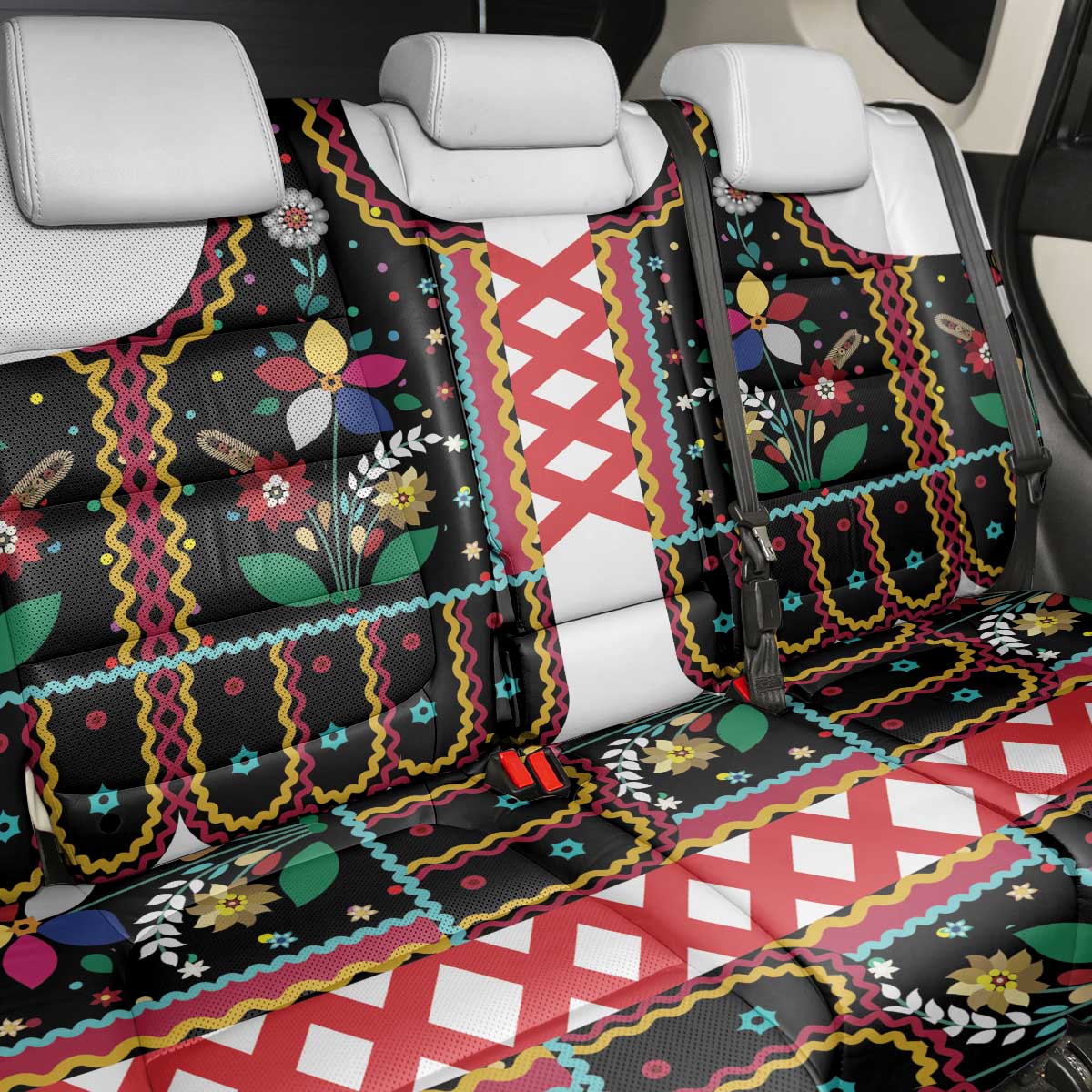 Vintage Polish Gorsecik Back Car Seat Cover Slavic Floral Folk Art