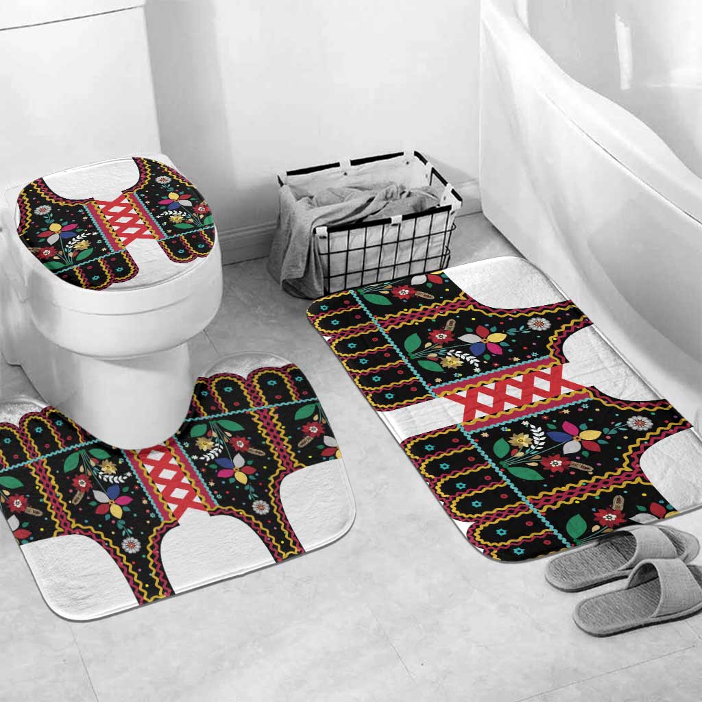 Vintage Polish Gorsecik Bathroom Set Slavic Floral Folk Art