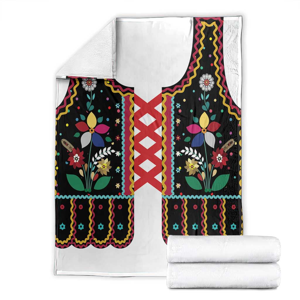 Vintage Polish Gorsecik Blanket Slavic Floral Folk Art