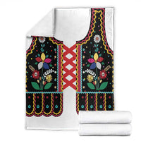 Vintage Polish Gorsecik Blanket Slavic Floral Folk Art