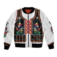 Vintage Polish Gorsecik Bomber Jacket Slavic Floral Folk Art