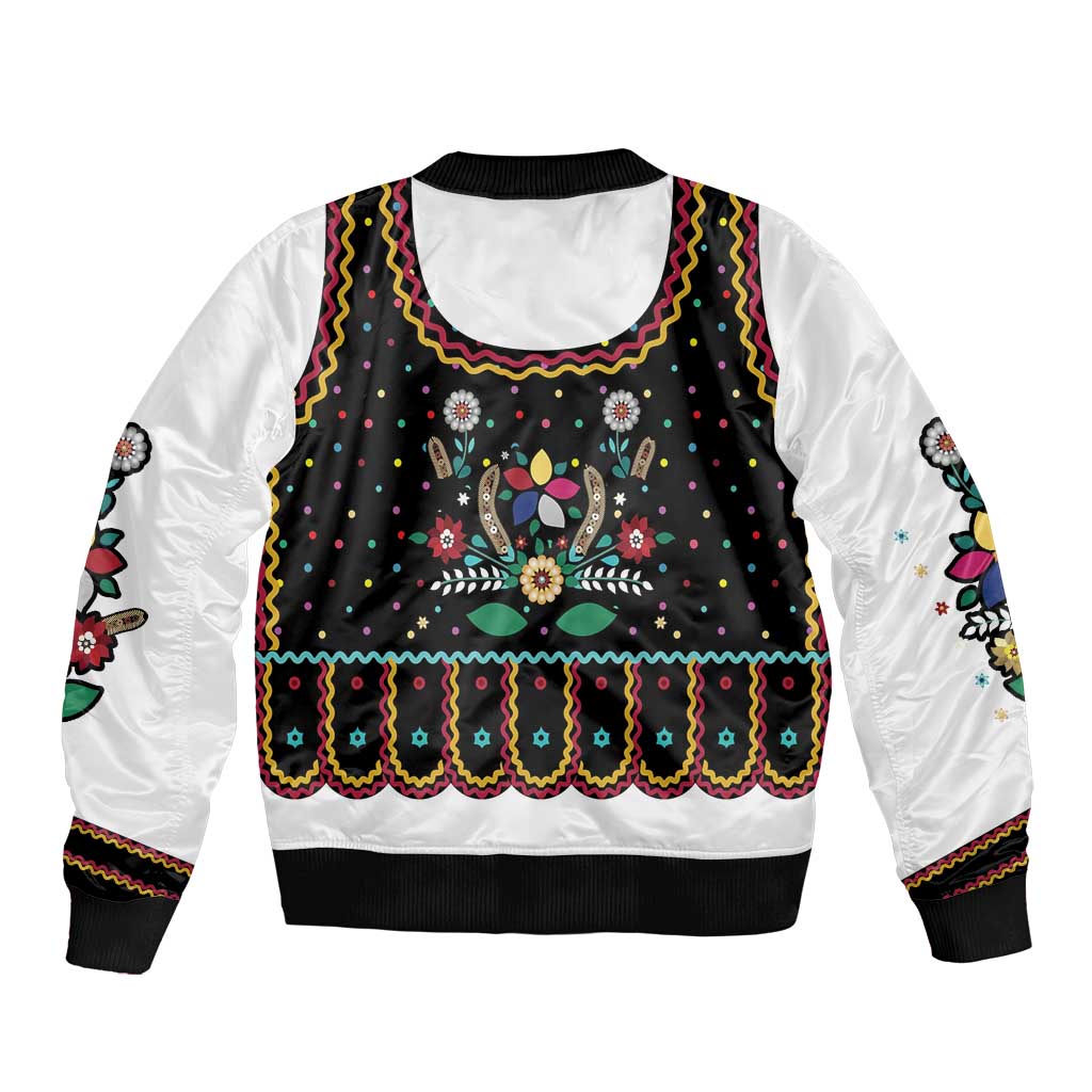 Vintage Polish Gorsecik Bomber Jacket Slavic Floral Folk Art