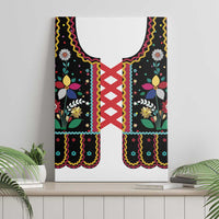 Vintage Polish Gorsecik Canvas Wall Art Slavic Floral Folk Art