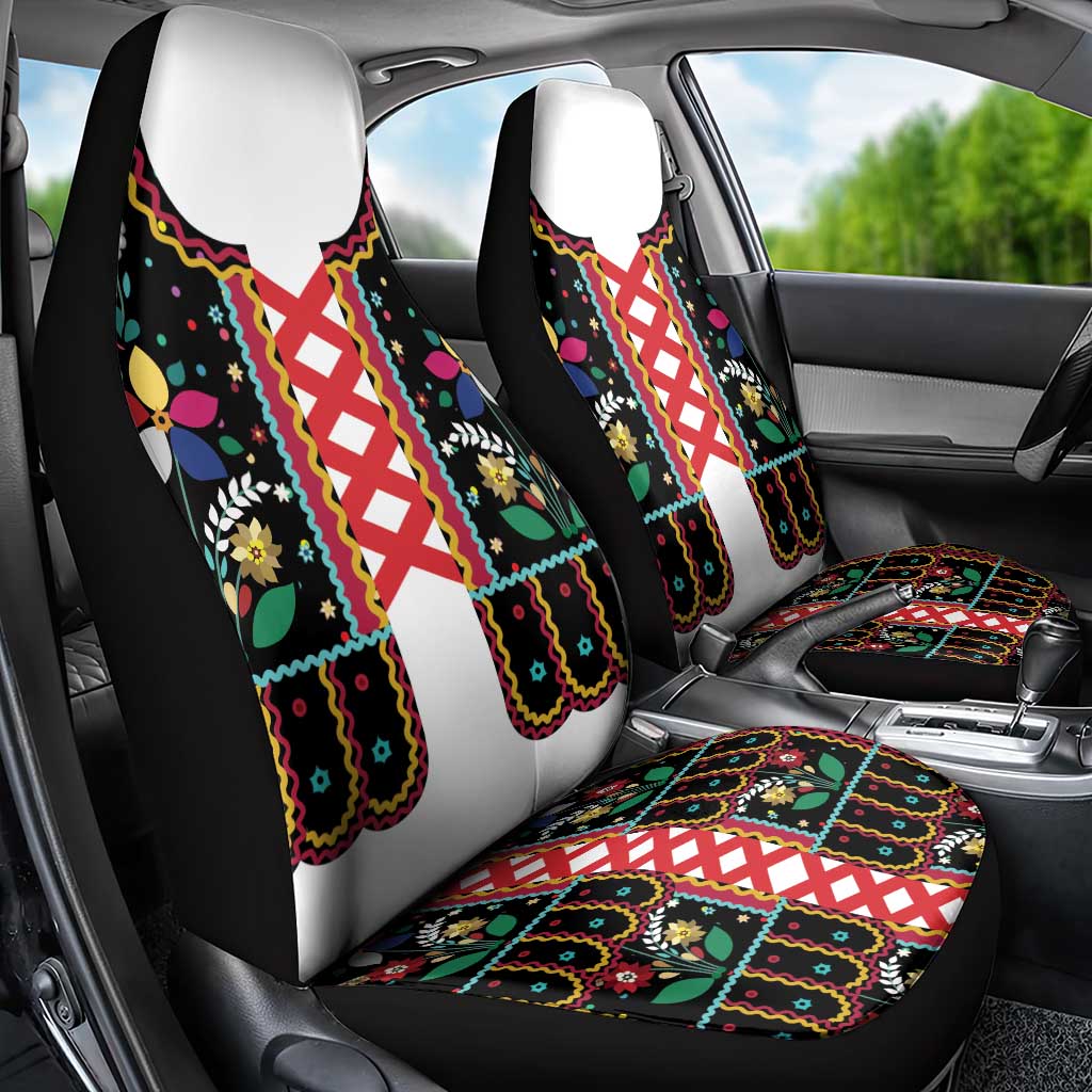 Vintage Polish Gorsecik Car Seat Cover Slavic Floral Folk Art
