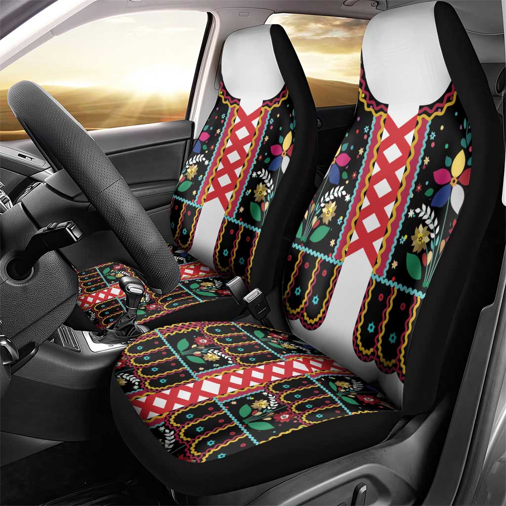 Vintage Polish Gorsecik Car Seat Cover Slavic Floral Folk Art