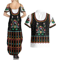 Vintage Polish Gorsecik Couples Matching Summer Maxi Dress and Hawaiian Shirt Slavic Floral Folk Art