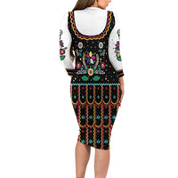 Vintage Polish Gorsecik Family Matching Long Sleeve Bodycon Dress and Hawaiian Shirt Slavic Floral Folk Art