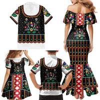 Vintage Polish Gorsecik Family Matching Mermaid Dress and Hawaiian Shirt Slavic Floral Folk Art