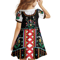 Vintage Polish Gorsecik Family Matching Off Shoulder Maxi Dress and Hawaiian Shirt Slavic Floral Folk Art