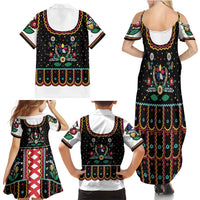 Vintage Polish Gorsecik Family Matching Summer Maxi Dress and Hawaiian Shirt Slavic Floral Folk Art