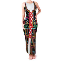Vintage Polish Gorsecik Family Matching Tank Maxi Dress and Hawaiian Shirt Slavic Floral Folk Art