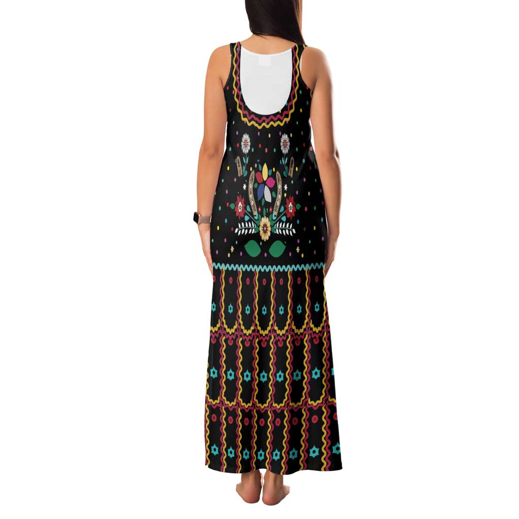 Vintage Polish Gorsecik Family Matching Tank Maxi Dress and Hawaiian Shirt Slavic Floral Folk Art