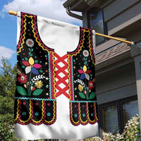 Vintage Polish Gorsecik Garden Flag Slavic Floral Folk Art