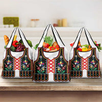 Vintage Polish Gorsecik Grocery Bag Slavic Floral Folk Art