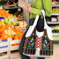 Vintage Polish Gorsecik Grocery Bag Slavic Floral Folk Art