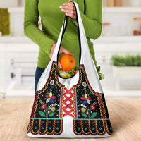 Vintage Polish Gorsecik Grocery Bag Slavic Floral Folk Art