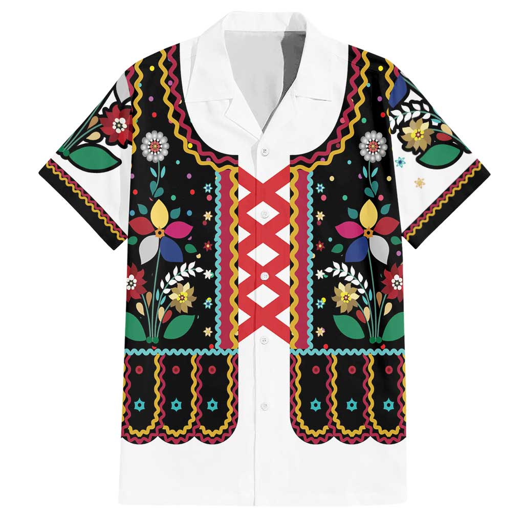 Vintage Polish Gorsecik Hawaiian Shirt Slavic Floral Folk Art