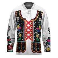 Vintage Polish Gorsecik Hockey Jersey Slavic Floral Folk Art
