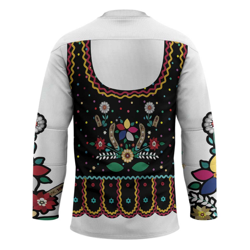 Vintage Polish Gorsecik Hockey Jersey Slavic Floral Folk Art