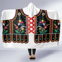 Vintage Polish Gorsecik Hooded Blanket Slavic Floral Folk Art