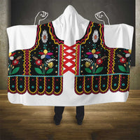 Vintage Polish Gorsecik Hooded Blanket Slavic Floral Folk Art